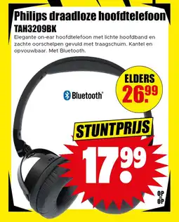 Dirk Philips draadloze hoofdtelefoon TAH3209BK aanbieding