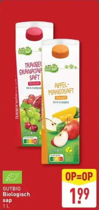 ALDI Gutbio Biologisch Sap aanbieding