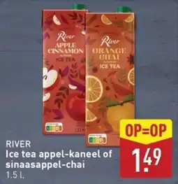 ALDI River Ice Tea Appel Kaneel of Sinaasappel Chai aanbieding