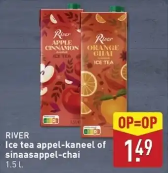 ALDI River Ice Tea Appel Kaneel of Sinaasappel Chai aanbieding