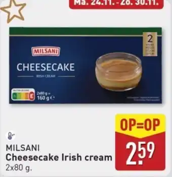 ALDI Milsani Cheesecake Irish Cream aanbieding