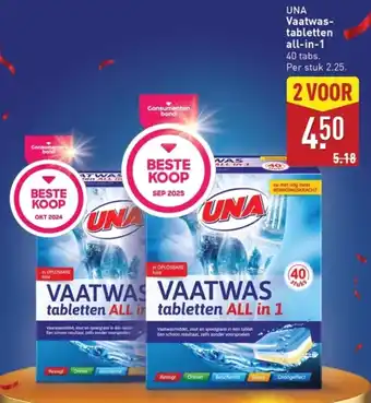 ALDI Una Vaatwastabletten all-in-1 aanbieding