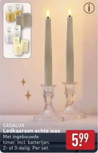 ALDI Casalux Ledkaarsen Echte Was aanbieding