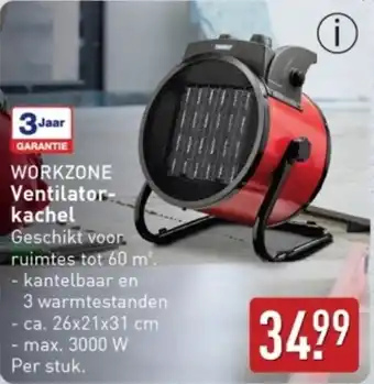 ALDI Workzone Ventilatorkachel aanbieding