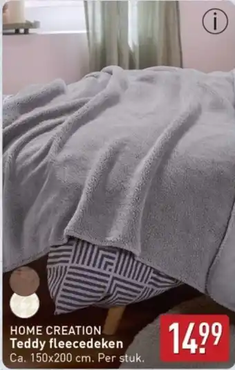 ALDI Home Creation Teddy Fleecedeken aanbieding