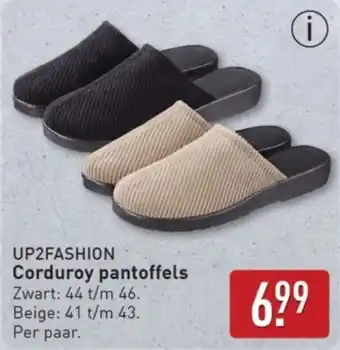 ALDI Up2Fashion Corduroy Pantoffels aanbieding