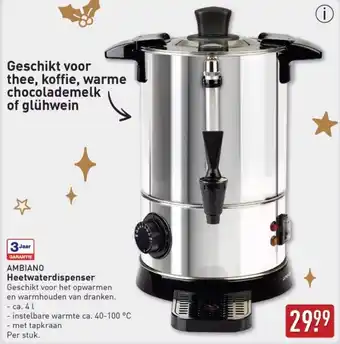 ALDI Ambiano Heetwaterdispenser aanbieding