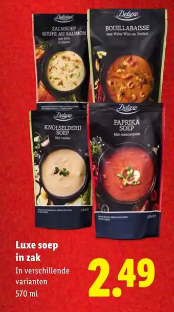 Lidl Luxe soep in zak aanbieding