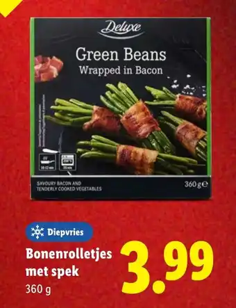 Lidl Bonenrolletjes met spek aanbieding