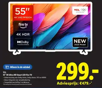 Lidl TCL 4K Ultra HD Smart LED Fire TV aanbieding