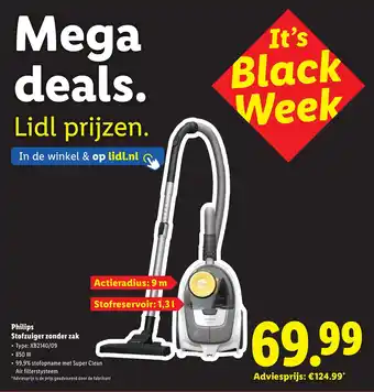 Lidl Philips Stofzuiger zonder zak aanbieding