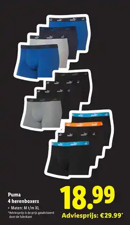 Lidl Puma 4 herenboxers aanbieding
