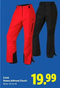 Lidl Crivit dames skibroek classic aanbieding