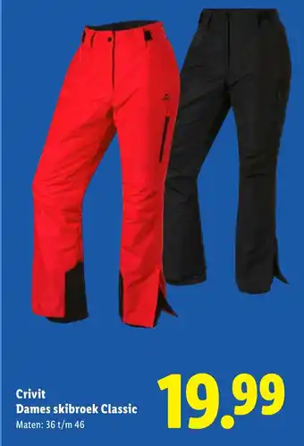 Lidl Crivit dames skibroek classic aanbieding