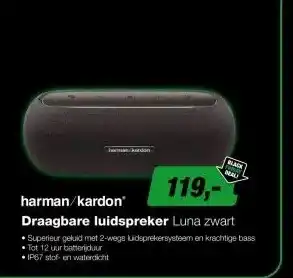 EP Harman Kardon Luna Bluetooth Speaker Zwart aanbieding