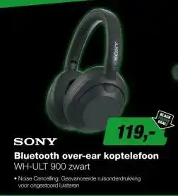 EP Sony WH-ULT 900 (ULT Wear) bluetooth over-ear koptelefoon zwart aanbieding