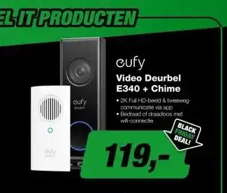 EP Eufy Video Deurbel E340 + Chime aanbieding