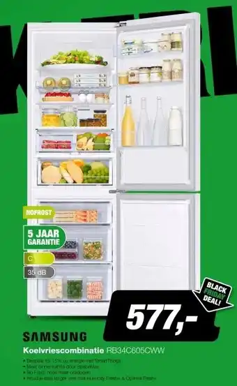 EP Samsung RB34C605CWW/EF Koel-vriescombinatie aanbieding