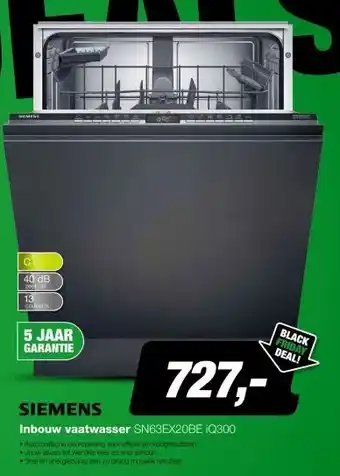EP Siemens SN63EX20BE iQ300 extraKlasse Inbouw Vaatwasser aanbieding