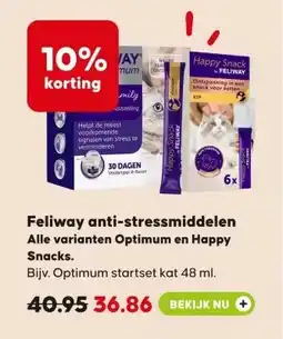 Pets Place Feliway anti-stressmiddelen Alle varianten Optimum en Happy Snacks. aanbieding