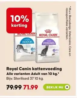 Pets Place Royal Canin kattenvoeding Alle varianten Adult van 10 kg. aanbieding