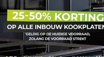 EP Beerepoot ALLE INBOUW KOOKPLATEN aanbieding