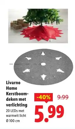 Lidl Livarno home kerstboom deken met verlichting aanbieding