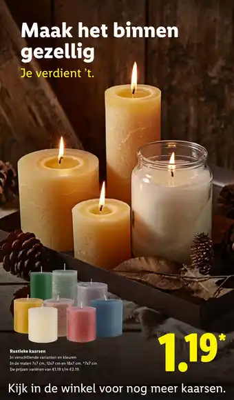 Lidl Rustieke kaarsen aanbieding