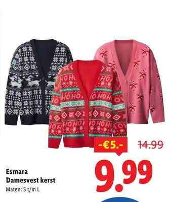 Lidl Esmara damesvest kerst aanbieding