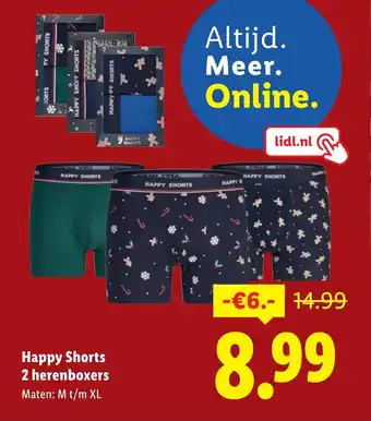 Lidl Happy Shorts 2 herenboxers aanbieding