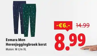 Lidl Esmara Men Herenjoggingbroek kerst aanbieding