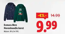 Lidl Esmara Men Herenhoodie kerst aanbieding