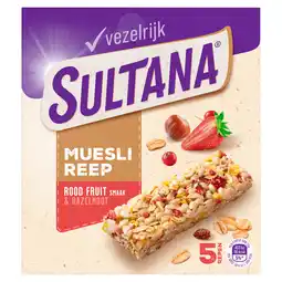 PLUS Verkade Sultana mueslireep rood fruit aanbieding