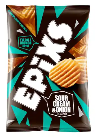 PLUS Epixs Ribbelchips sour cream & onion aanbieding