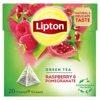 PLUS Lipton ***Thee green raspberry pomegranate aanbieding
