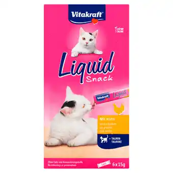 PLUS Vitakraft Liquid snack kip & taurine aanbieding