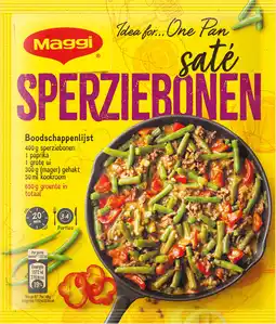 PLUS Maggi Dagschotel sperziebonen-satésaus aanbieding