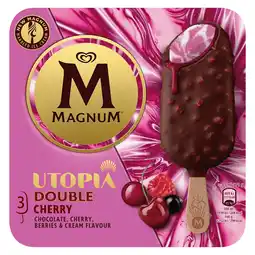PLUS Magnum Magnum Double Cherry Sticks 3x85ml aanbieding