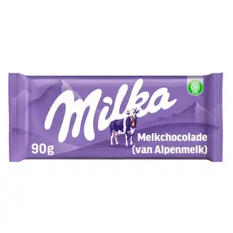 PLUS Milka Chocoladereep Alpenmelk aanbieding