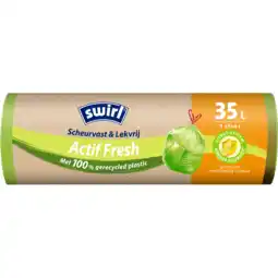 PLUS Swirl Geurvast lekvrij Actif Fresh 35L aanbieding