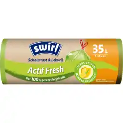 PLUS Swirl Geurvast lekvrij Actif Fresh 35L aanbieding