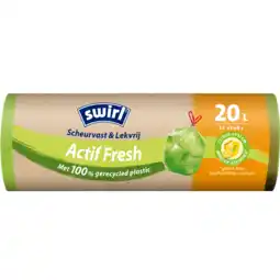 PLUS Swirl Geurvast lekvrij Actif Fresh 20L aanbieding