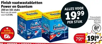 Kruidvat Finish vaatwastabletten Power en Quantum aanbieding
