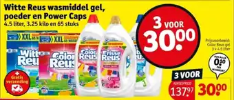 Kruidvat Witte Reus wasmiddel gel, poeder en Power Caps aanbieding