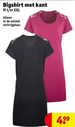 Kruidvat Bigshirt met kant aanbieding