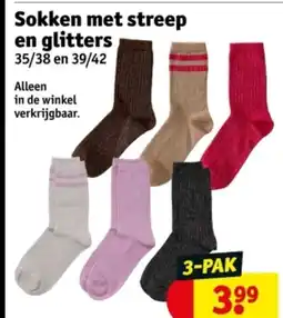 Kruidvat Sokken met streep aanbieding