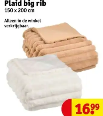Kruidvat Plaid big rib aanbieding