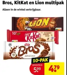 Kruidvat Bros, KitKat en Lion multipak aanbieding
