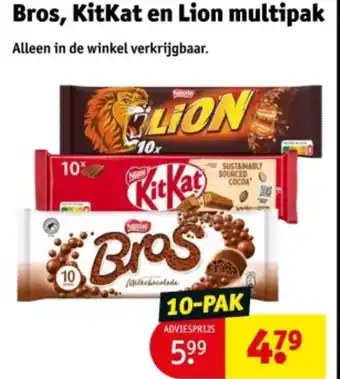 Kruidvat Bros, KitKat en Lion multipak aanbieding