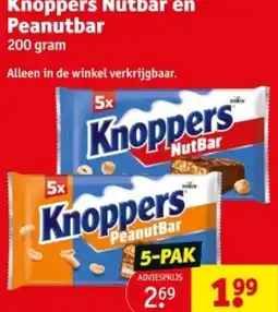 Kruidvat Knoppers Nutbar en Peanutbar aanbieding